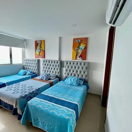2p1-al3 Apartamento De 2 Alcobas Frente Al Mar Con Aire Acondicionado Y Wifi * Cartagena